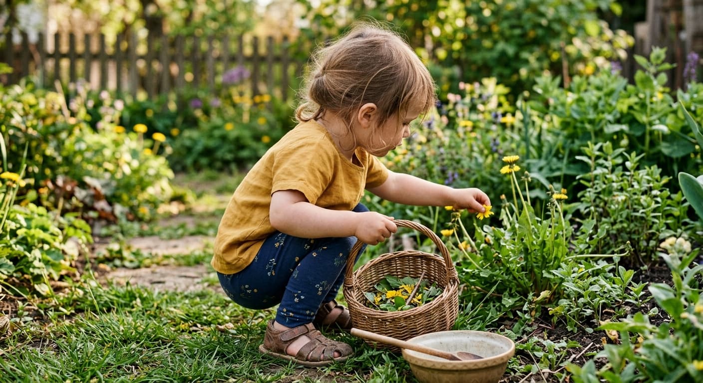 Mud Kitchen Nature Soup and Foraging